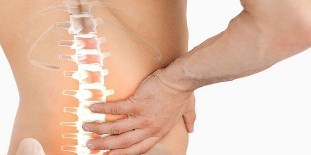 Back pain in the lumbar region