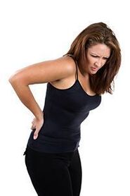 lower back pain in a woman with osteochondrosis