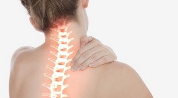 pain in the cervical spine due to osteochondrosis