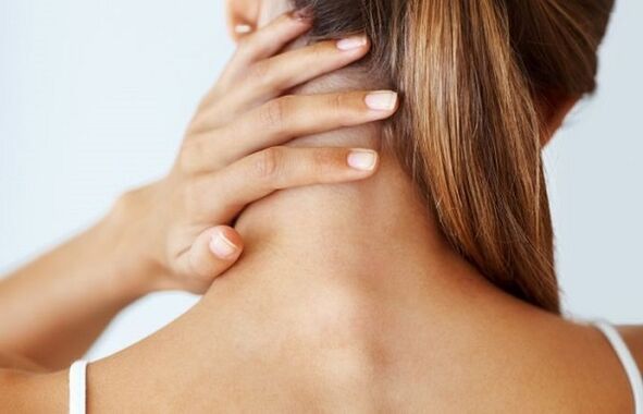 pain in the neck due to osteochondrosis